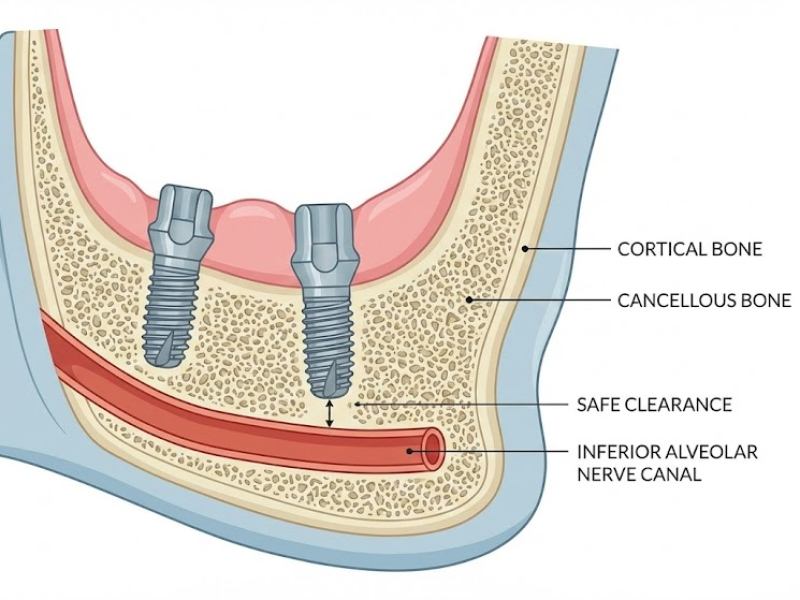 Lower jaw implant diagram